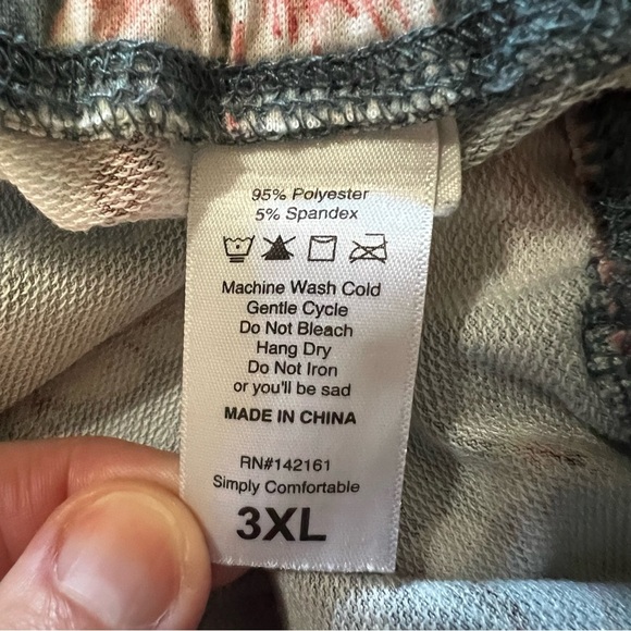 Lularoe Jax Jogger Sweat Pant Green Floral size 3XL - Picture 5 of 7